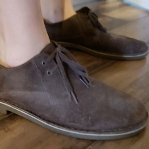 Clark's brown suede shoes